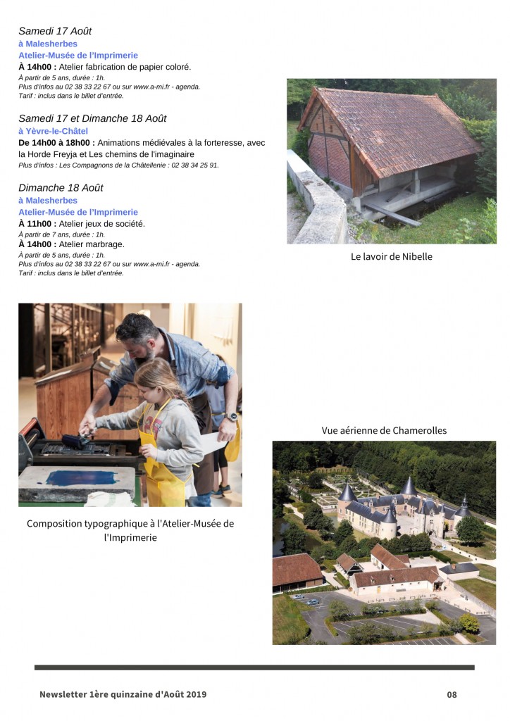 Newsletter Août 1-8