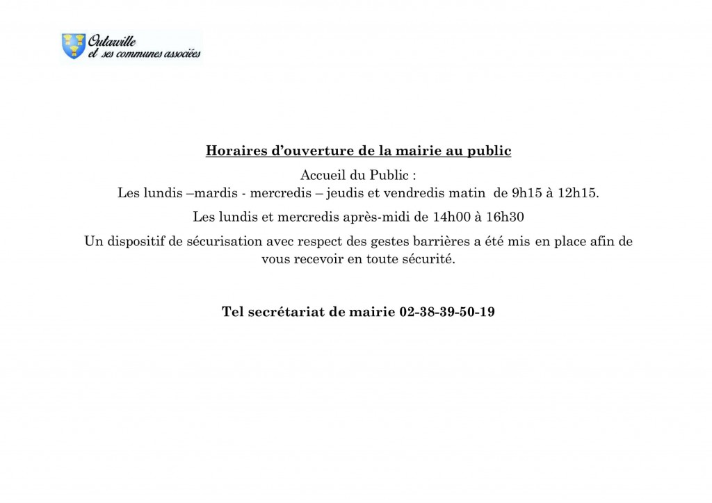 horaires mairie