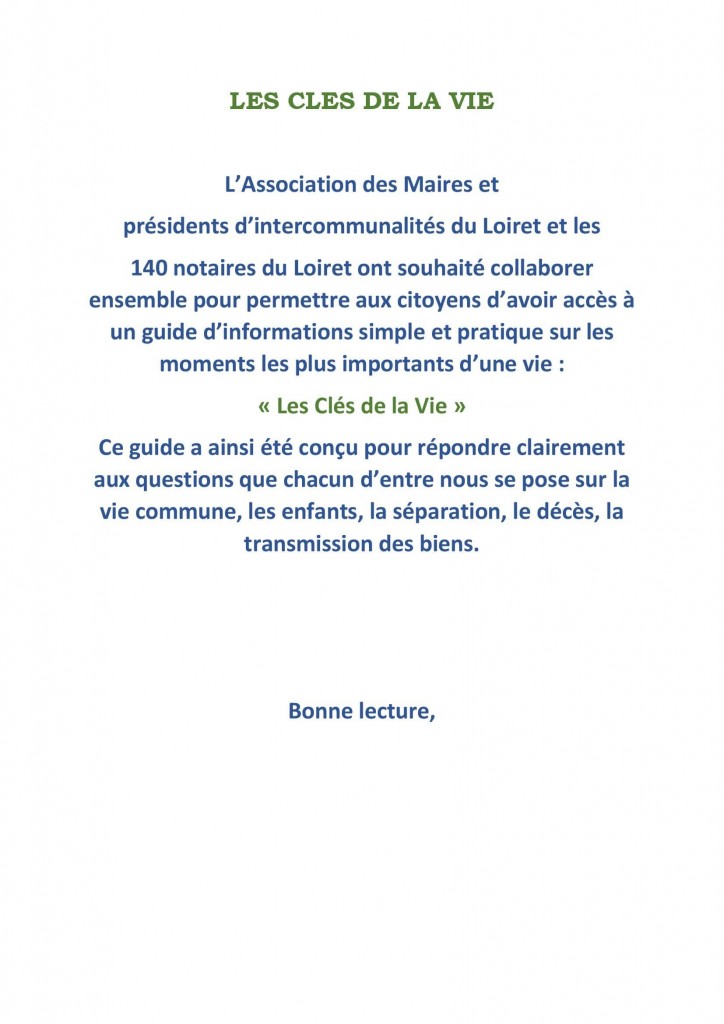 LES CLES DE LA VIE